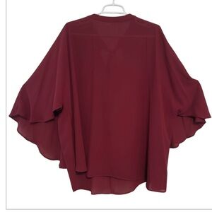 Lane Bryant - cranberry butterfly sleeve  top with tie back - women’s size 18/20